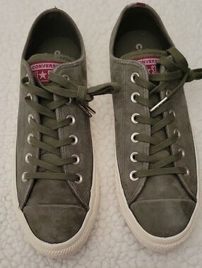 Converse Olive Green Suede Low Top Sneakers